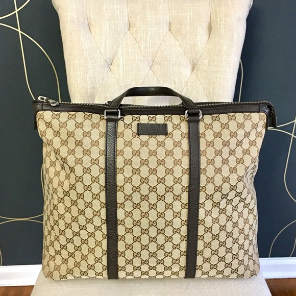 Authentic Gucci large tote bag brown monogram canvas - Picture 2 of 16